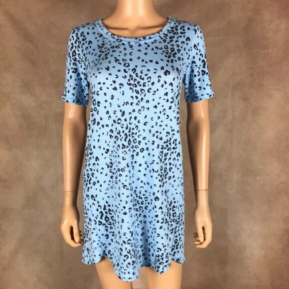 JENNI Blue Cheetah Print Short Sleeve Knit Nightgown NWT XS - Picture 6 of 11